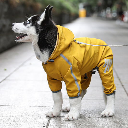 Raincoat for Dogs – Waterproof, Reflective, with Hood and Leash Access