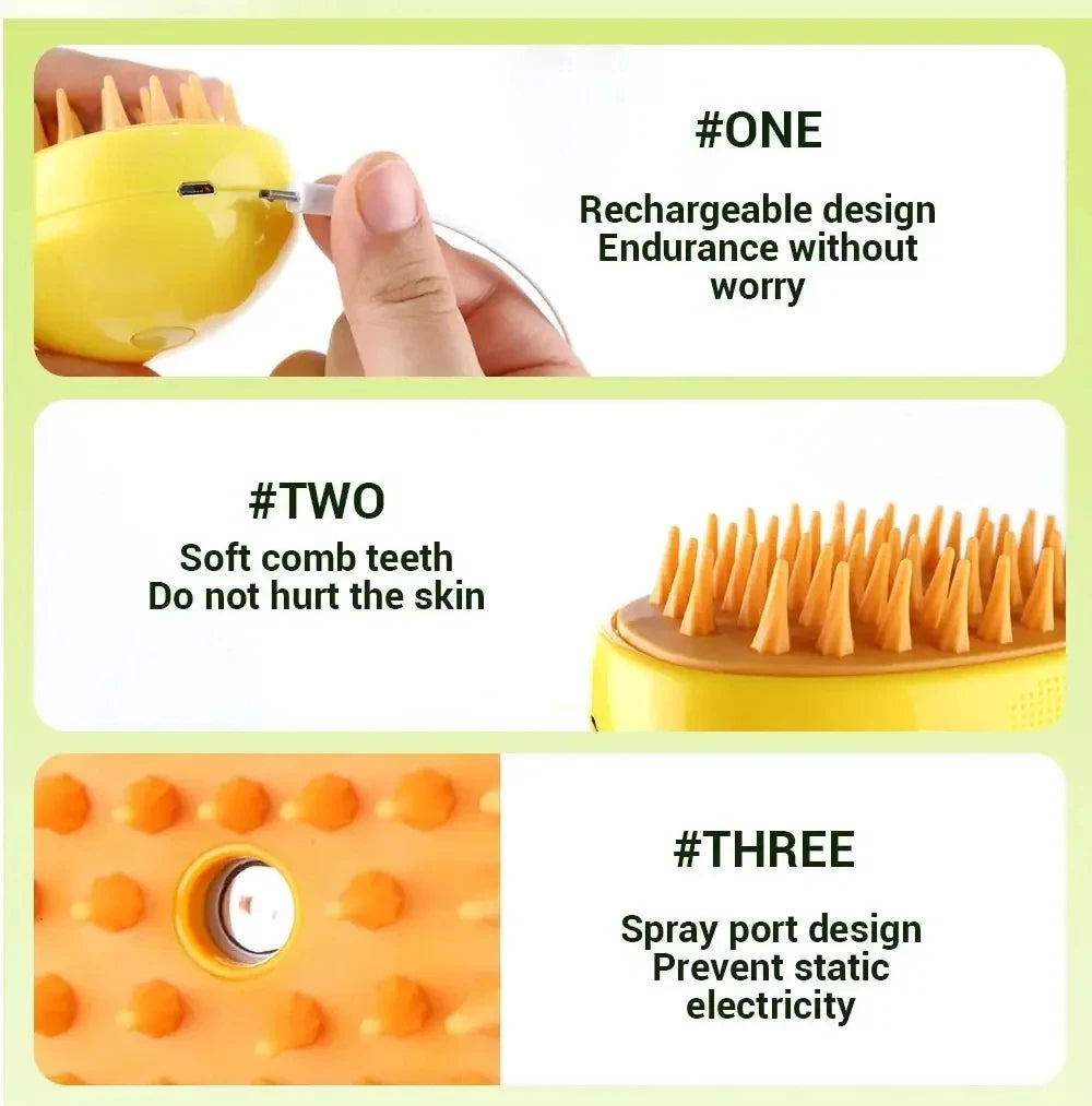 Revolutionary Steam Grooming Brush for Pets